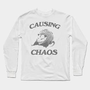 Opossum causing chaos shirt, Funny Possum Meme Long Sleeve T-Shirt